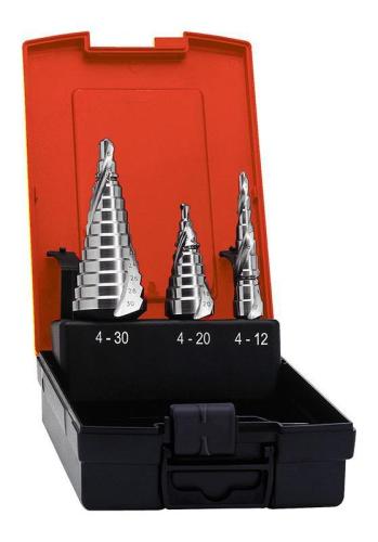 FORMAT 13220100 Bits bağlamalı üniversal kademeli matkap seti HSS 4-12/4-20/6-30