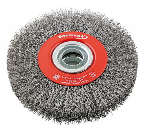 FORMAT 70160100 Daire Saçaklı Tel Fırça Çelik 100x20 mm