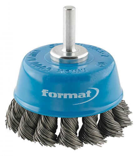 FORMAT 70330065 Pimli Çanak Fırça,Burgulu Çelik 65x0,50 mm , şaft 6 mm