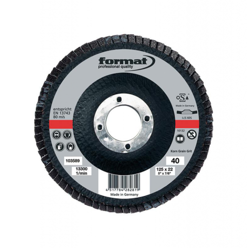 FORMAT 82770040 Flap Disk zımpara 6 derece konveks 180 mm K 40