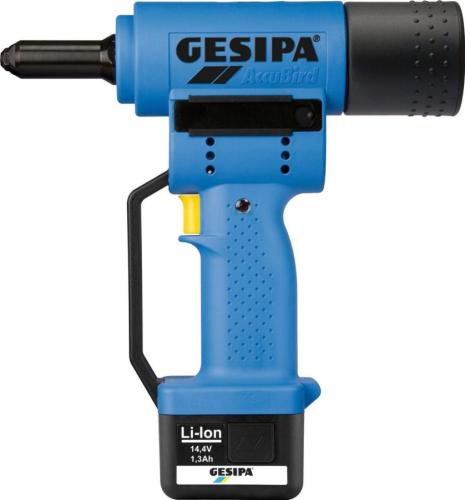Gesipa 1457235 Şarjlı perçin tabancası Accu-Bird, çift akülü