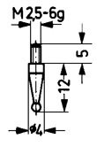 KAFER 42360011 Komparatör ölçüm ucu, çelik, küresel 18/ 2,0 mm