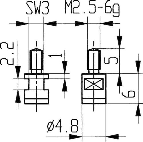 KAFER 573/10H  Komparatör ölçüm ucu - karbür, düzlem 10/ 4,8 mm
