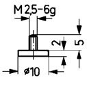 KAFER 573/11 Komparatör ölçüm ucu, çelik, düzlem 11/10,0 mm