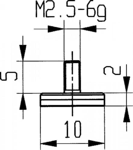 KAFER 573/11H  Komparatör ölçüm ucu - karbür, düzlem 11/10,0 mm