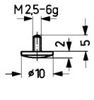 KAFER 573/12 Komparatör ölçüm ucu, çelik, konveks 12/10,0 mm