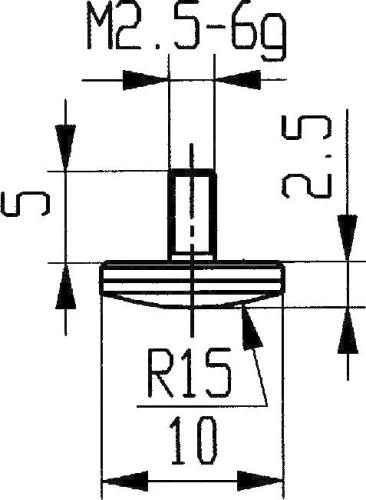 KAFER 573/12H  Komparatör ölçüm ucu - karbür, konveks 12/10,0 mm