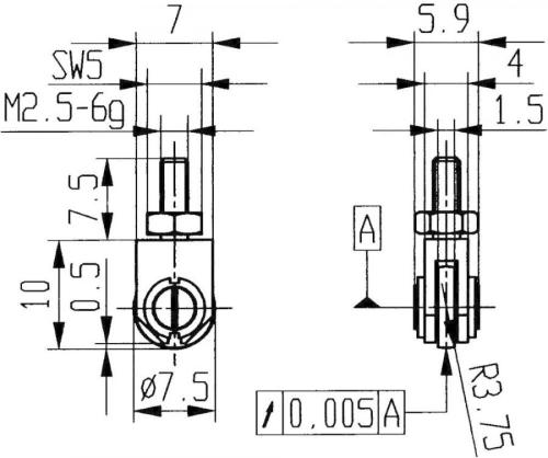 KAFER 62076 Komparatör ölçüm ucu, çelik, 22/ 7,5 mm