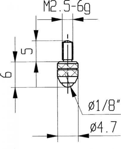 KAFER M 2/70 H  Komparatör ölçüm ucu - karbür, standart 1/
