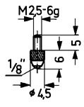 KAFER M 2/70 Komparatör ölçüm ucu, çelik, standart 1/