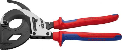Knipex 95 32 320 Kablo kesme aleti, cırcır lokma anahtar prensibi, üç vitesli, 320 mm
