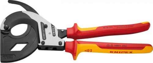 Knipex 95 36 320 Kablo kesme aleti, cırcır lokma anahtar prensibi, üç vitesli, 320 mm, VDE izoleli