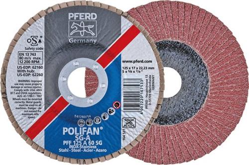 PFERD 167595 FLAP ZIMPARA PFF 125 A 120 SG STEELOX