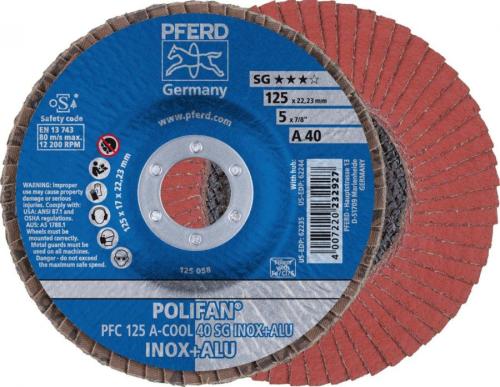 PFERD 222744 FLAP ZIMPARA PFF 115 A-COOL 60 SG INOX+ALU