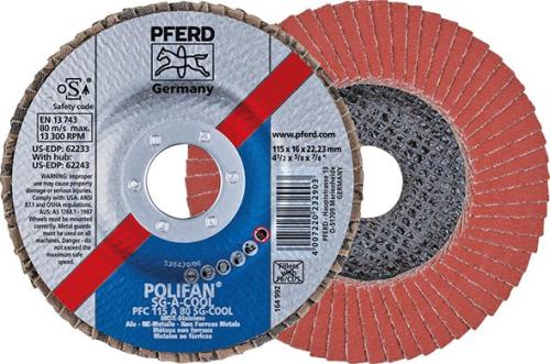 PFERD 232927 FLAP ZIMPARA PFC 125 A-COOL 40 SG INOX+ALU
